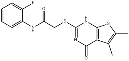 Acetamide, 2-[(1,4-dihydro-5,6-dimethyl-4-oxothieno[2,3-d]pyrimidin-2-yl)thio]-N-(2-fluorophenyl)- (9CI) 结构式