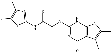 Acetamide, 2-[(1,4-dihydro-5,6-dimethyl-4-oxothieno[2,3-d]pyrimidin-2-yl)thio]-N-(4,5-dimethyl-2-thiazolyl)- (9CI) 结构式