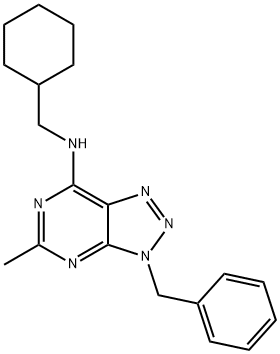 3H-1,2,3-Triazolo[4,5-d]pyrimidin-7-amine, N-(cyclohexylmethyl)-5-methyl-3-(phenylmethyl)- (9CI) 结构式