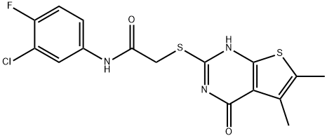 Acetamide, N-(3-chloro-4-fluorophenyl)-2-[(1,4-dihydro-5,6-dimethyl-4-oxothieno[2,3-d]pyrimidin-2-yl)thio]- (9CI) 结构式