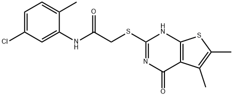 Acetamide, N-(5-chloro-2-methylphenyl)-2-[(1,4-dihydro-5,6-dimethyl-4-oxothieno[2,3-d]pyrimidin-2-yl)thio]- (9CI) 结构式