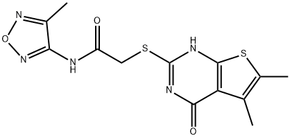 Acetamide, 2-[(1,4-dihydro-5,6-dimethyl-4-oxothieno[2,3-d]pyrimidin-2-yl)thio]-N-(4-methyl-1,2,5-oxadiazol-3-yl)- (9CI) 结构式