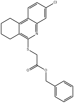 Acetic acid, [(3-chloro-7,8,9,10-tetrahydro-6-phenanthridinyl)thio]-, phenylmethyl ester (9CI) 结构式