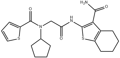 Benzo[b]thiophene-3-carboxamide, 2-[[[cyclopentyl(2-thienylcarbonyl)amino]acetyl]amino]-4,5,6,7-tetrahydro- (9CI) 结构式