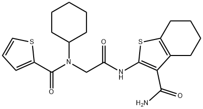 Benzo[b]thiophene-3-carboxamide, 2-[[[cyclohexyl(2-thienylcarbonyl)amino]acetyl]amino]-4,5,6,7-tetrahydro- (9CI) 结构式