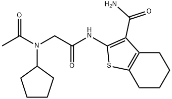 Benzo[b]thiophene-3-carboxamide, 2-[[(acetylcyclopentylamino)acetyl]amino]-4,5,6,7-tetrahydro- (9CI) 结构式