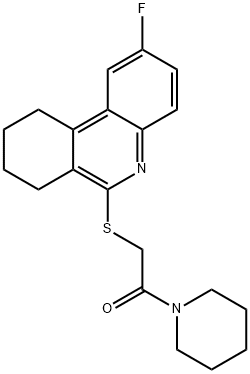 Piperidine, 1-[[(2-fluoro-7,8,9,10-tetrahydro-6-phenanthridinyl)thio]acetyl]- (9CI) 结构式