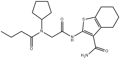 Benzo[b]thiophene-3-carboxamide, 2-[[[cyclopentyl(1-oxobutyl)amino]acetyl]amino]-4,5,6,7-tetrahydro- (9CI) 结构式