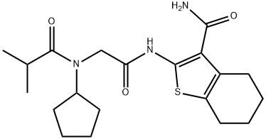 Benzo[b]thiophene-3-carboxamide, 2-[[[cyclopentyl(2-methyl-1-oxopropyl)amino]acetyl]amino]-4,5,6,7-tetrahydro- (9CI) 结构式