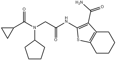 Benzo[b]thiophene-3-carboxamide, 2-[[[cyclopentyl(cyclopropylcarbonyl)amino]acetyl]amino]-4,5,6,7-tetrahydro- (9CI) 结构式