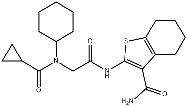 Benzo[b]thiophene-3-carboxamide, 2-[[[cyclohexyl(cyclopropylcarbonyl)amino]acetyl]amino]-4,5,6,7-tetrahydro- (9CI) 结构式