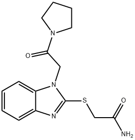 Acetamide, 2-[[1-[2-oxo-2-(1-pyrrolidinyl)ethyl]-1H-benzimidazol-2-yl]thio]- (9CI) 结构式