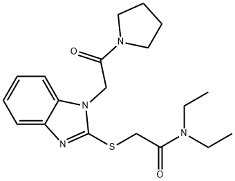 Acetamide, N,N-diethyl-2-[[1-[2-oxo-2-(1-pyrrolidinyl)ethyl]-1H-benzimidazol-2-yl]thio]- (9CI) 结构式