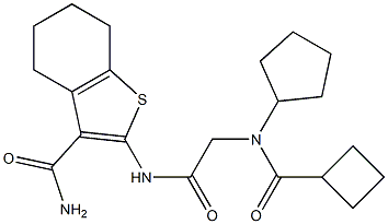 Benzo[b]thiophene-3-carboxamide, 2-[[[(cyclobutylcarbonyl)cyclopentylamino]acetyl]amino]-4,5,6,7-tetrahydro- (9CI) 结构式