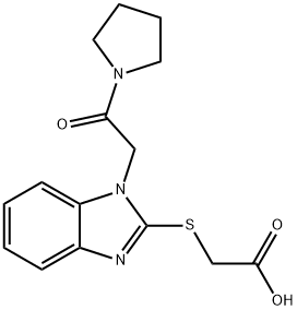Acetic acid, [[1-[2-oxo-2-(1-pyrrolidinyl)ethyl]-1H-benzimidazol-2-yl]thio]- (9CI) 结构式