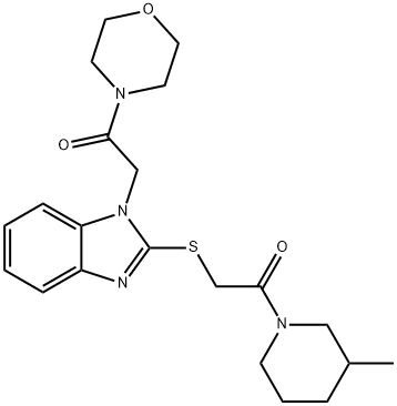 Morpholine, 4-[[2-[[2-(3-methyl-1-piperidinyl)-2-oxoethyl]thio]-1H-benzimidazol-1-yl]acetyl]- (9CI) 结构式