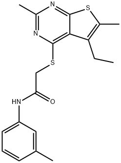 Acetamide, 2-[(5-ethyl-2,6-dimethylthieno[2,3-d]pyrimidin-4-yl)thio]-N-(3-methylphenyl)- (9CI) 结构式