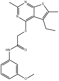 Acetamide, 2-[(5-ethyl-2,6-dimethylthieno[2,3-d]pyrimidin-4-yl)thio]-N-(3-methoxyphenyl)- (9CI) 结构式