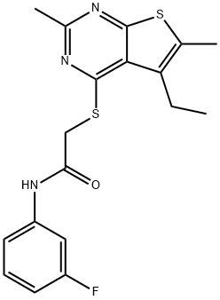 Acetamide, 2-[(5-ethyl-2,6-dimethylthieno[2,3-d]pyrimidin-4-yl)thio]-N-(3-fluorophenyl)- (9CI) 结构式