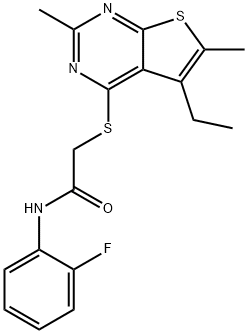Acetamide, 2-[(5-ethyl-2,6-dimethylthieno[2,3-d]pyrimidin-4-yl)thio]-N-(2-fluorophenyl)- (9CI) 结构式