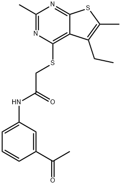 Acetamide, N-(3-acetylphenyl)-2-[(5-ethyl-2,6-dimethylthieno[2,3-d]pyrimidin-4-yl)thio]- (9CI) 结构式