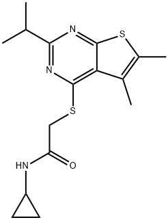 Acetamide, N-cyclopropyl-2-[[5,6-dimethyl-2-(1-methylethyl)thieno[2,3-d]pyrimidin-4-yl]thio]- (9CI) 结构式