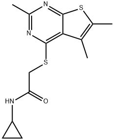 Acetamide, N-cyclopropyl-2-[(2,5,6-trimethylthieno[2,3-d]pyrimidin-4-yl)thio]- (9CI) 结构式