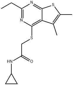 Acetamide, N-cyclopropyl-2-[(2-ethyl-5,6-dimethylthieno[2,3-d]pyrimidin-4-yl)thio]- (9CI) 结构式