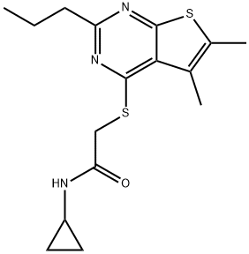 Acetamide, N-cyclopropyl-2-[(5,6-dimethyl-2-propylthieno[2,3-d]pyrimidin-4-yl)thio]- (9CI) 结构式