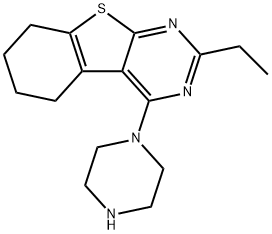 [1]Benzothieno[2,3-d]pyrimidine, 2-ethyl-5,6,7,8-tetrahydro-4-(1-piperazinyl)- (9CI) 结构式