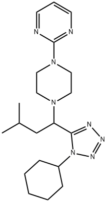 Pyrimidine, 2-[4-[1-(1-cyclohexyl-1H-tetrazol-5-yl)-3-methylbutyl]-1-piperazinyl]- (9CI) 结构式