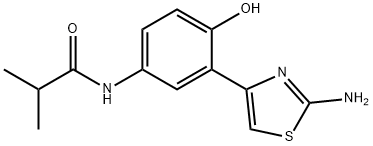 Propanamide, N-[3-(2-amino-4-thiazolyl)-4-hydroxyphenyl]-2-methyl- (9CI) 结构式