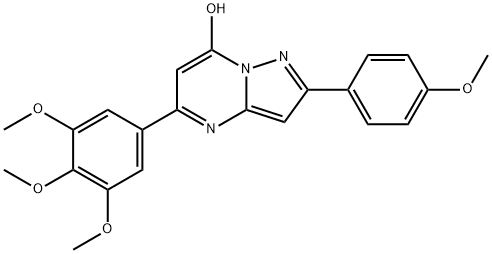 Pyrazolo[1,5-a]pyrimidin-7-ol, 2-(4-methoxyphenyl)-5-(3,4,5-trimethoxyphenyl)- (9CI) 结构式