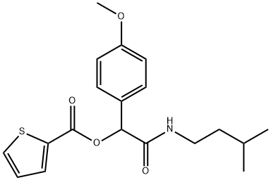 2-Thiophenecarboxylicacid,1-(4-methoxyphenyl)-2-[(3-methylbutyl)amino]-2-oxoethylester(9CI) 结构式