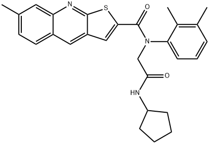Thieno[2,3-b]quinoline-2-carboxamide, N-[2-(cyclopentylamino)-2-oxoethyl]-N-(2,3-dimethylphenyl)-7-methyl- (9CI) 结构式