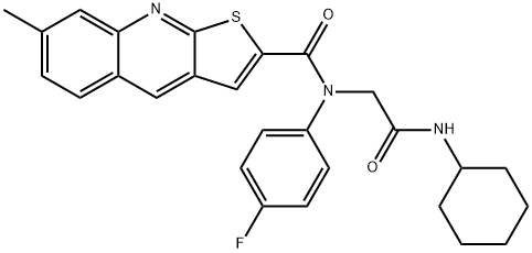 Thieno[2,3-b]quinoline-2-carboxamide, N-[2-(cyclohexylamino)-2-oxoethyl]-N-(4-fluorophenyl)-7-methyl- (9CI) 结构式