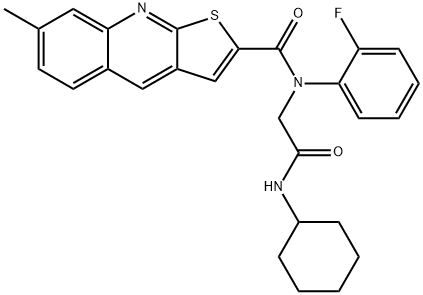 Thieno[2,3-b]quinoline-2-carboxamide, N-[2-(cyclohexylamino)-2-oxoethyl]-N-(2-fluorophenyl)-7-methyl- (9CI) 结构式