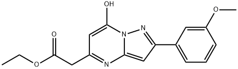 Pyrazolo[1,5-a]pyrimidine-5-acetic acid, 7-hydroxy-2-(3-methoxyphenyl)-, ethyl ester (9CI) 结构式