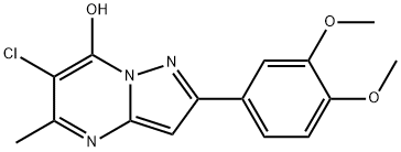 Pyrazolo[1,5-a]pyrimidin-7-ol, 6-chloro-2-(3,4-dimethoxyphenyl)-5-methyl- (9CI) 结构式