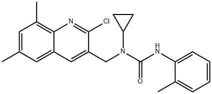 Urea, N-[(2-chloro-6,8-dimethyl-3-quinolinyl)methyl]-N-cyclopropyl-N-(2-methylphenyl)- (9CI) 结构式