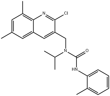 Urea, N-[(2-chloro-6,8-dimethyl-3-quinolinyl)methyl]-N-(1-methylethyl)-N-(2-methylphenyl)- (9CI) 结构式