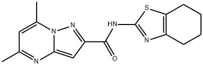 Pyrazolo[1,5-a]pyrimidine-2-carboxamide, 5,7-dimethyl-N-(4,5,6,7-tetrahydro-2-benzothiazolyl)- (9CI) 结构式