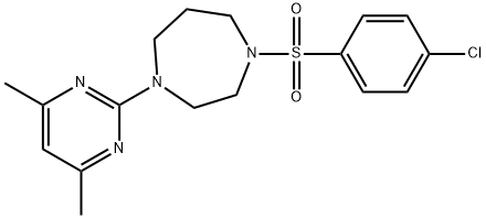 1H-1,4-Diazepine, 1-[(4-chlorophenyl)sulfonyl]-4-(4,6-dimethyl-2-pyrimidinyl)hexahydro- (9CI) 结构式