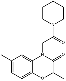 Piperidine, 1-[(2,3-dihydro-2,6-dimethyl-3-oxo-4H-1,4-benzoxazin-4-yl)acetyl]- (9CI) 结构式