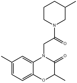 Piperidine, 1-[(2,3-dihydro-2,6-dimethyl-3-oxo-4H-1,4-benzoxazin-4-yl)acetyl]-3-methyl- (9CI) 结构式