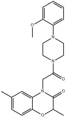 Piperazine, 1-[(2,3-dihydro-2,6-dimethyl-3-oxo-4H-1,4-benzoxazin-4-yl)acetyl]-4-(2-methoxyphenyl)- (9CI) 结构式