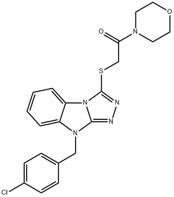 Morpholine, 4-[[[9-[(4-chlorophenyl)methyl]-9H-1,2,4-triazolo[4,3-a]benzimidazol-3-yl]thio]acetyl]- (9CI) 结构式