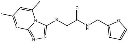 Acetamide, 2-[(5,7-dimethyl-1,2,4-triazolo[4,3-a]pyrimidin-3-yl)thio]-N-(2-furanylmethyl)- (9CI) 结构式