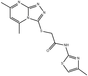 Acetamide, 2-[(5,7-dimethyl-1,2,4-triazolo[4,3-a]pyrimidin-3-yl)thio]-N-(4-methyl-2-thiazolyl)- (9CI) 结构式