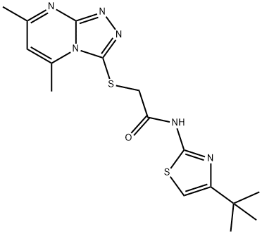 Acetamide, N-[4-(1,1-dimethylethyl)-2-thiazolyl]-2-[(5,7-dimethyl-1,2,4-triazolo[4,3-a]pyrimidin-3-yl)thio]- (9CI) 结构式